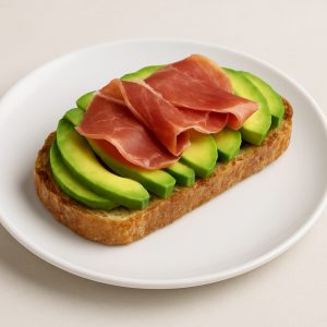 Tostada de aguacate y jamon
